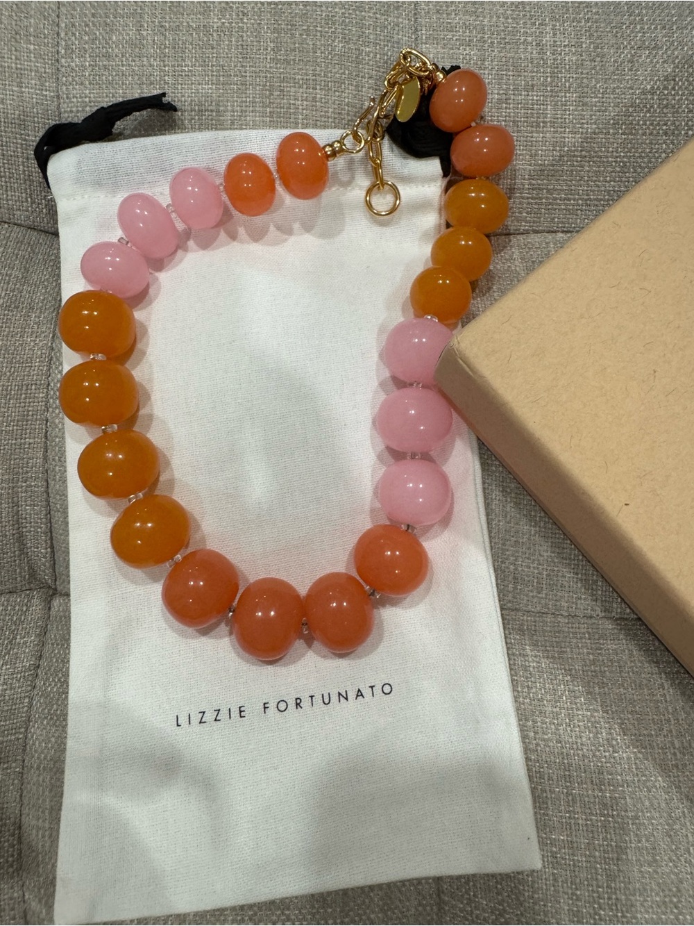 Lizzie Fortunato Pink & Orange Beaded Necklace